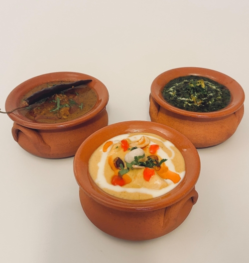 Cooked and served in clay